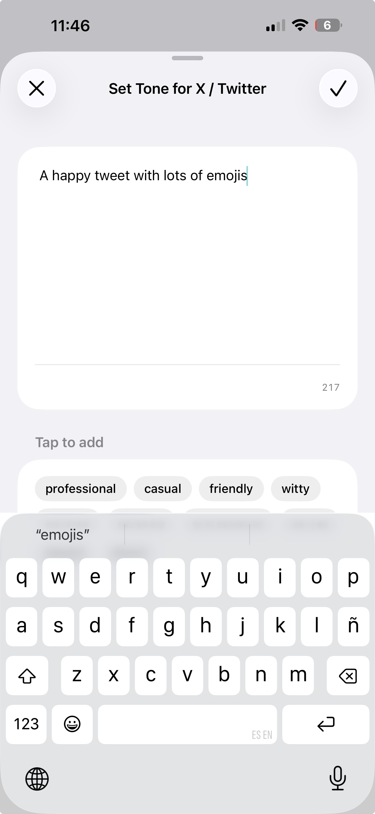 Setting tone for a format in Dumple